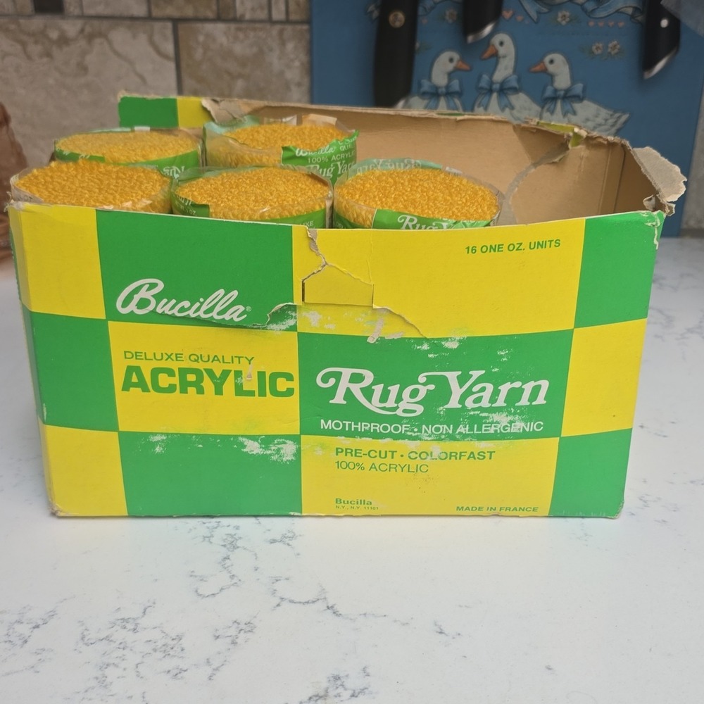 13 Vintage Bucilla Acrylic Rug Yarn Yellow 5250